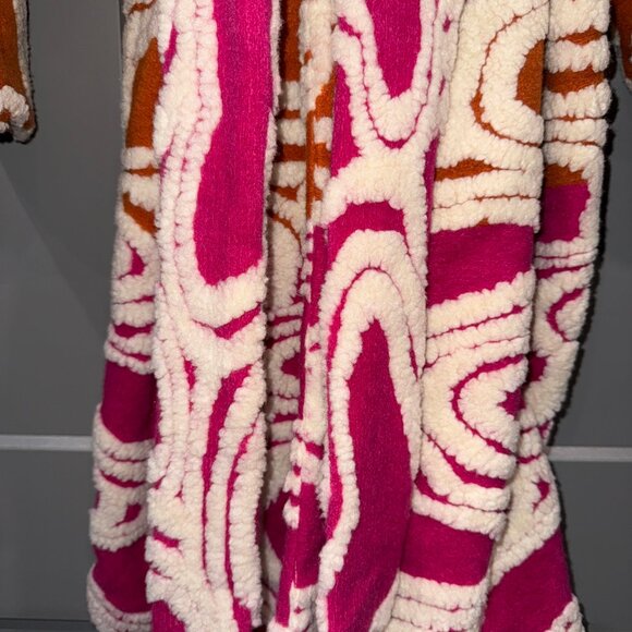 NWT Farm Rio Wool Blend Hearts Fleece Oversized Coat Size M Multicolor - Picture 4 of 6